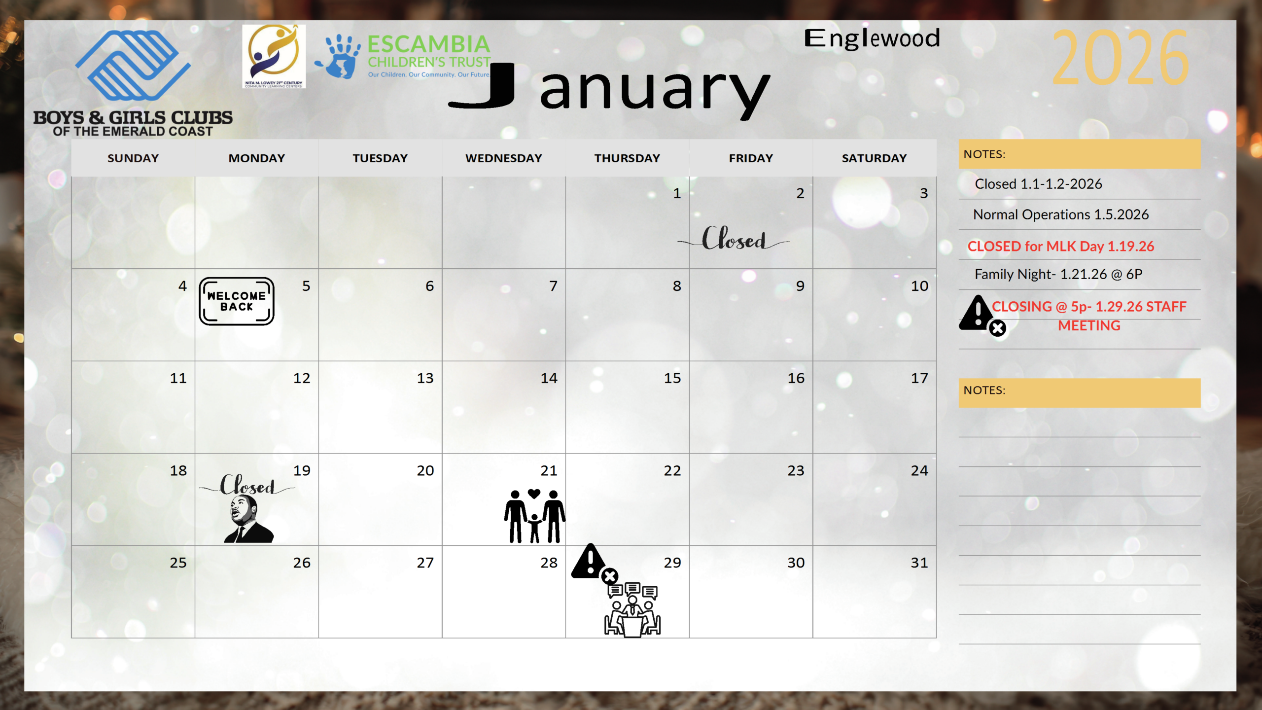 January 2026 Calendar 1